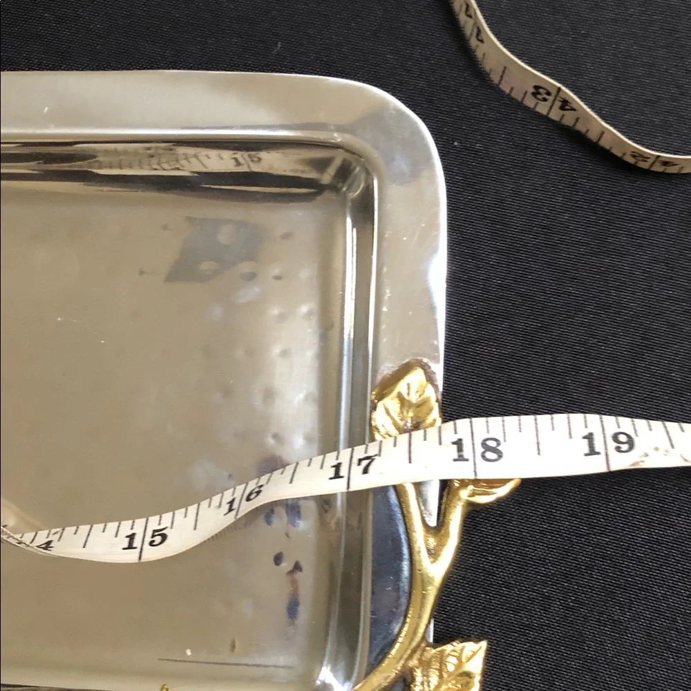 Elegant Silver and Gold Leaf Design Tray